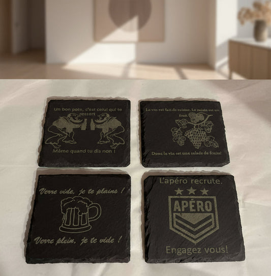 Dessous de verres en ardoises