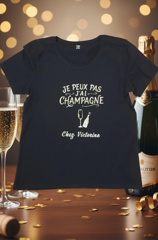 T-Shirt je peux pas j'ai champagne